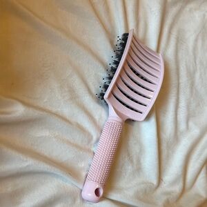 Pink Hair Brush with Curved Design